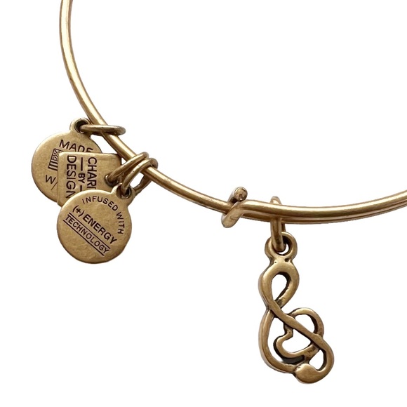 Alex and Ani Treble Clef with heart gold tone bangle - Picture 2 of 2